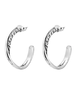 Karyn Chopik Silver Grecian Twist Hoop Earrings