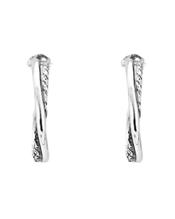 Karyn Chopik Silver Grecian Twist Hoop Earrings