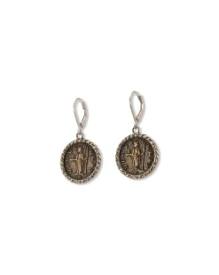 Karyn Chopik Venus Currency Earrings Bronze