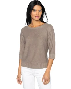 Kinross Cashmere Textured Easy Linen Pullover