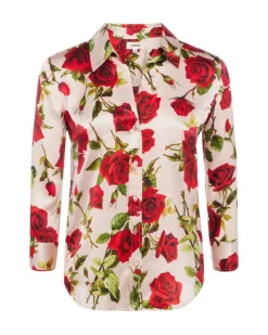 L'Agence Dani 3/4 Sleeve Romantic Rose Blouse