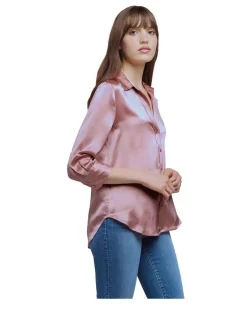 L'Agence Dani 3/4 Sleeve Silk Blouse