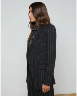 L'Agence Kendi Pinstriped Long Blazer