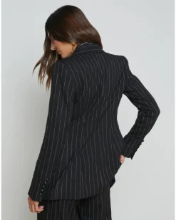 L'Agence Kendi Pinstriped Long Blazer