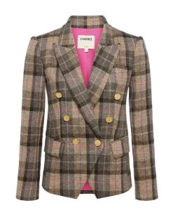 L'Agence Kenzie Plaid Double Breasted Blazer
