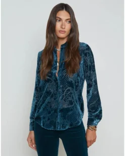 L'Agence Laurent Velvet Blouse
