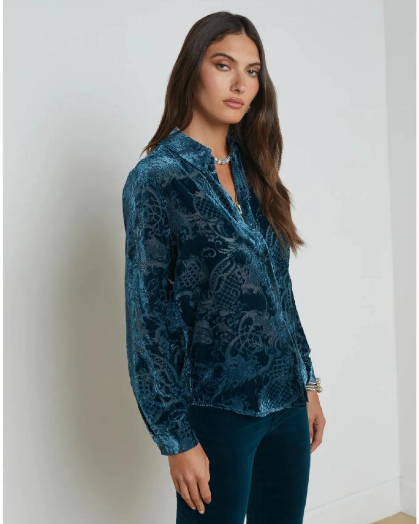 L'Agence Laurent Velvet Blouse