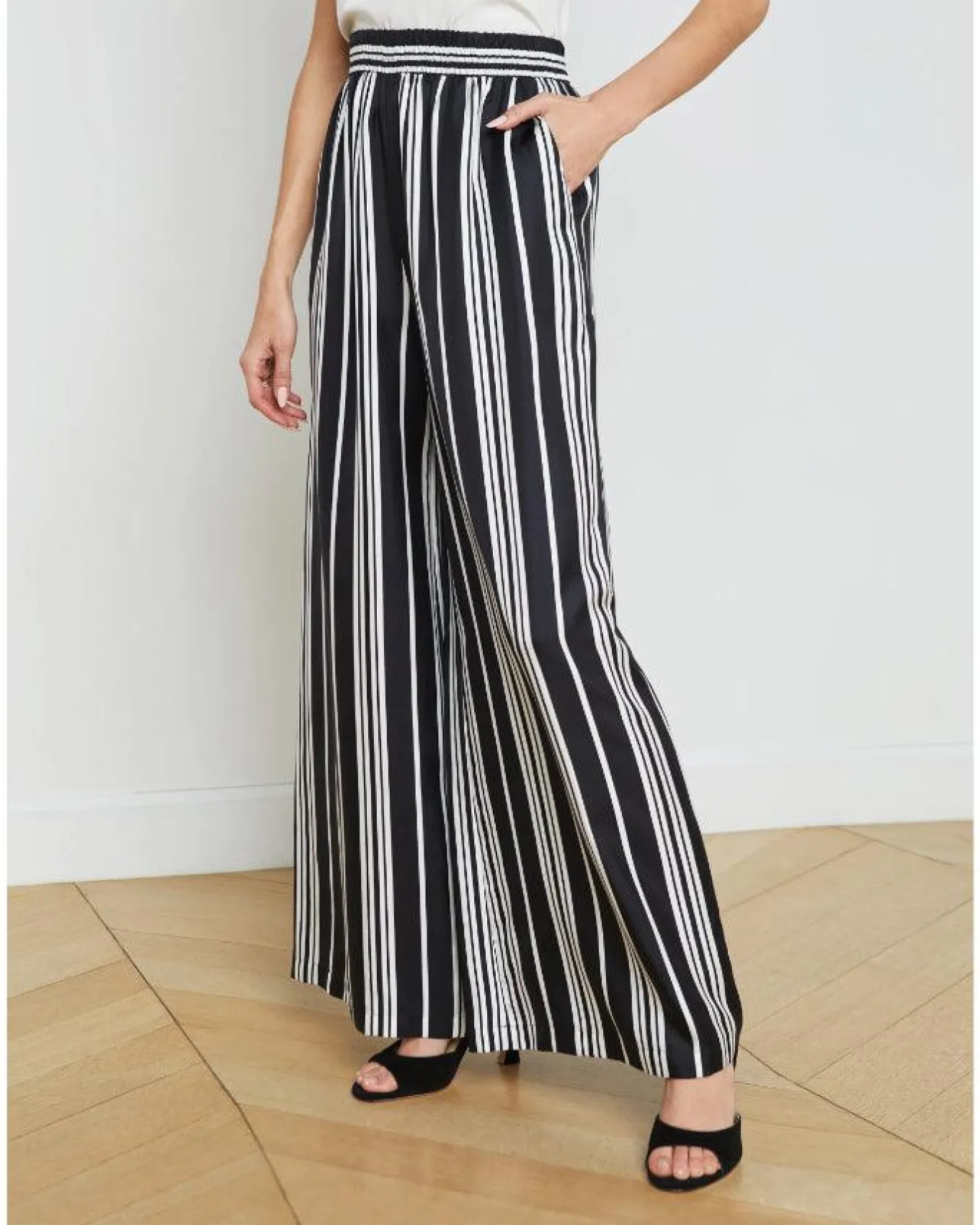 L'Agence Lillian Wide Leg Stripe Pant