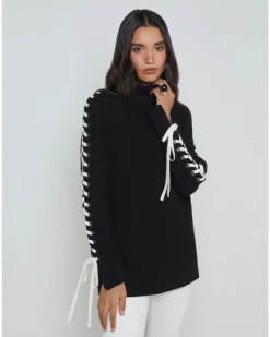 L'Agence Nola Lace Up Turtleneck