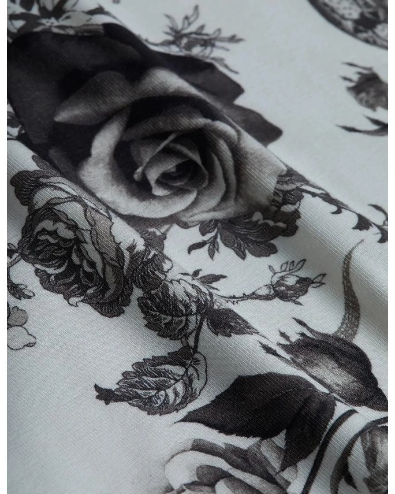 L'Agence Resse Ivory Black Baroque Floral Tee