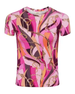 L'Agence Ressi Pink Buckle Swirl Tee