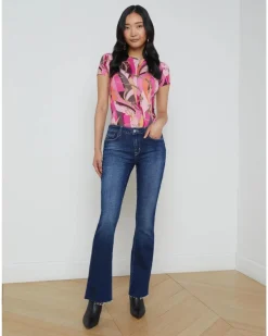 L'Agence Ressi Pink Buckle Swirl Tee