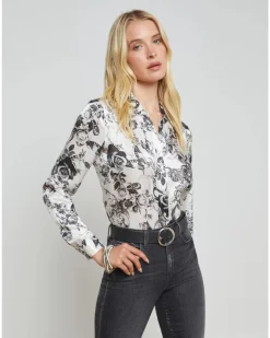 L'Agence Tyler Baroque Floral Blouse