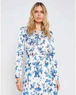 L'Agence Tyler Silk Butterflies Blouse