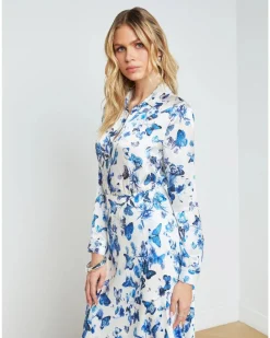 L'Agence Tyler Silk Butterflies Blouse