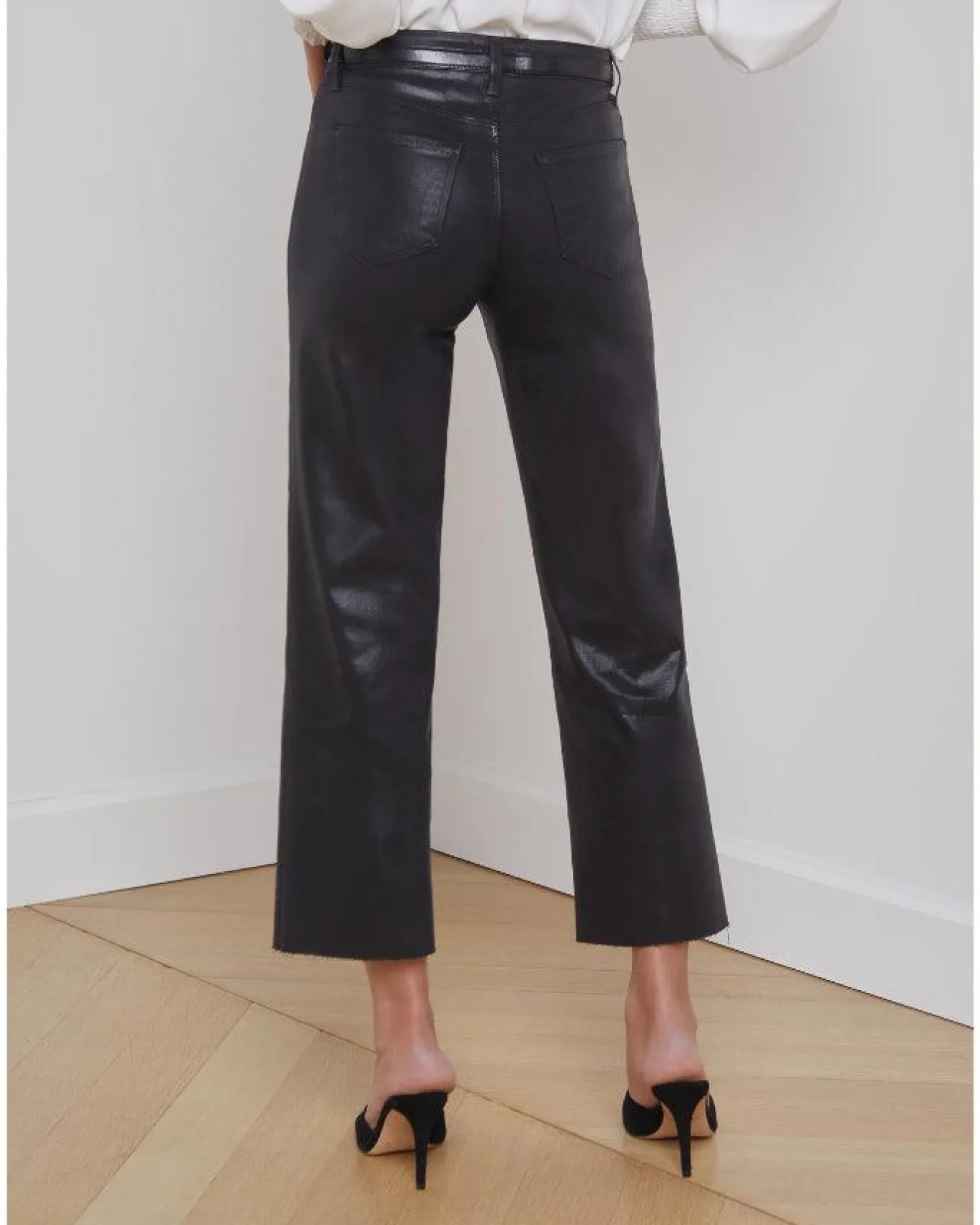 L’Agence Wanda Crop Wide Leg Coated Pant