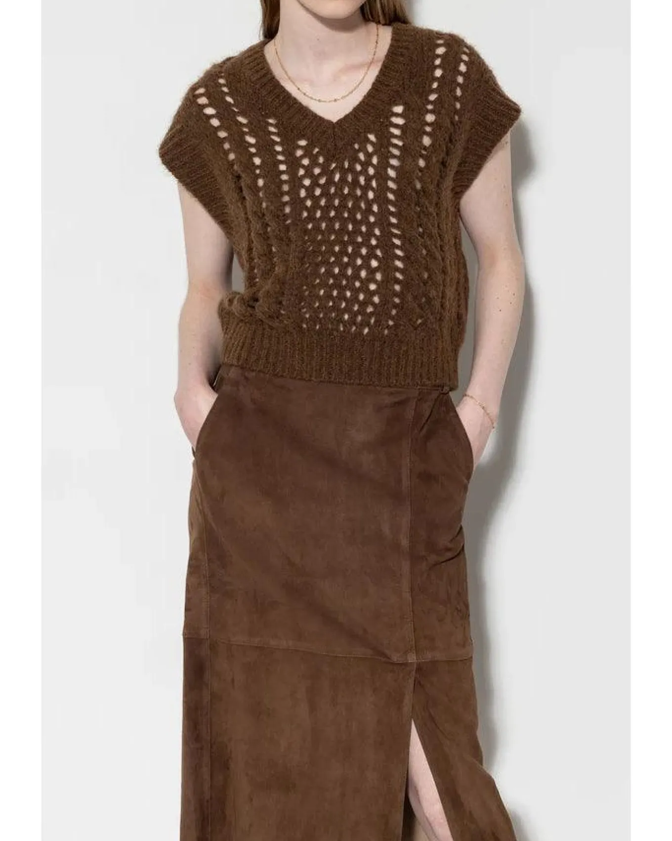 Luisa Cerano Alpaca Chunky Perforated Vest