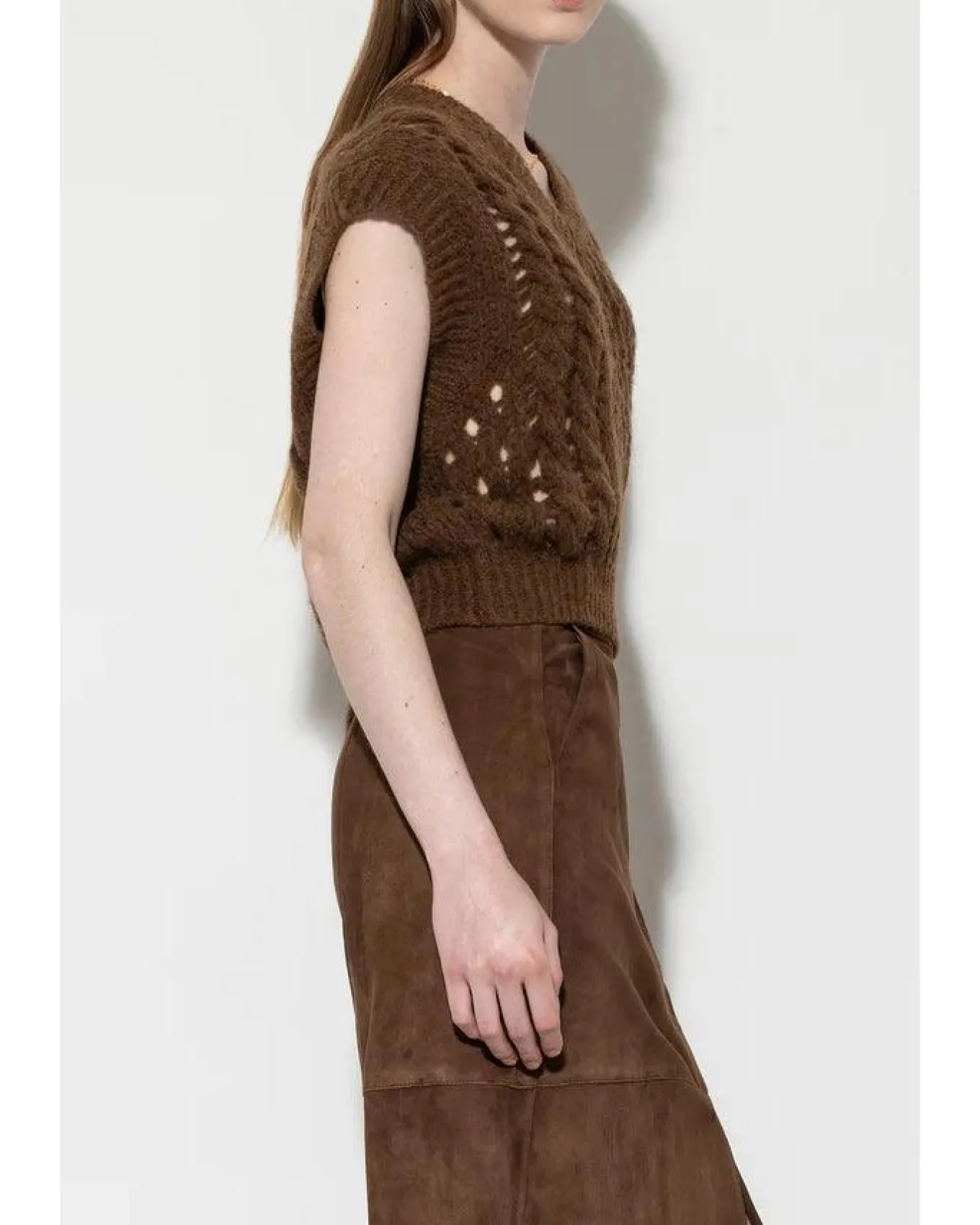 Luisa Cerano Alpaca Chunky Perforated Vest