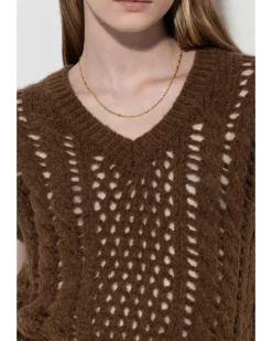 Luisa Cerano Alpaca Chunky Perforated Vest
