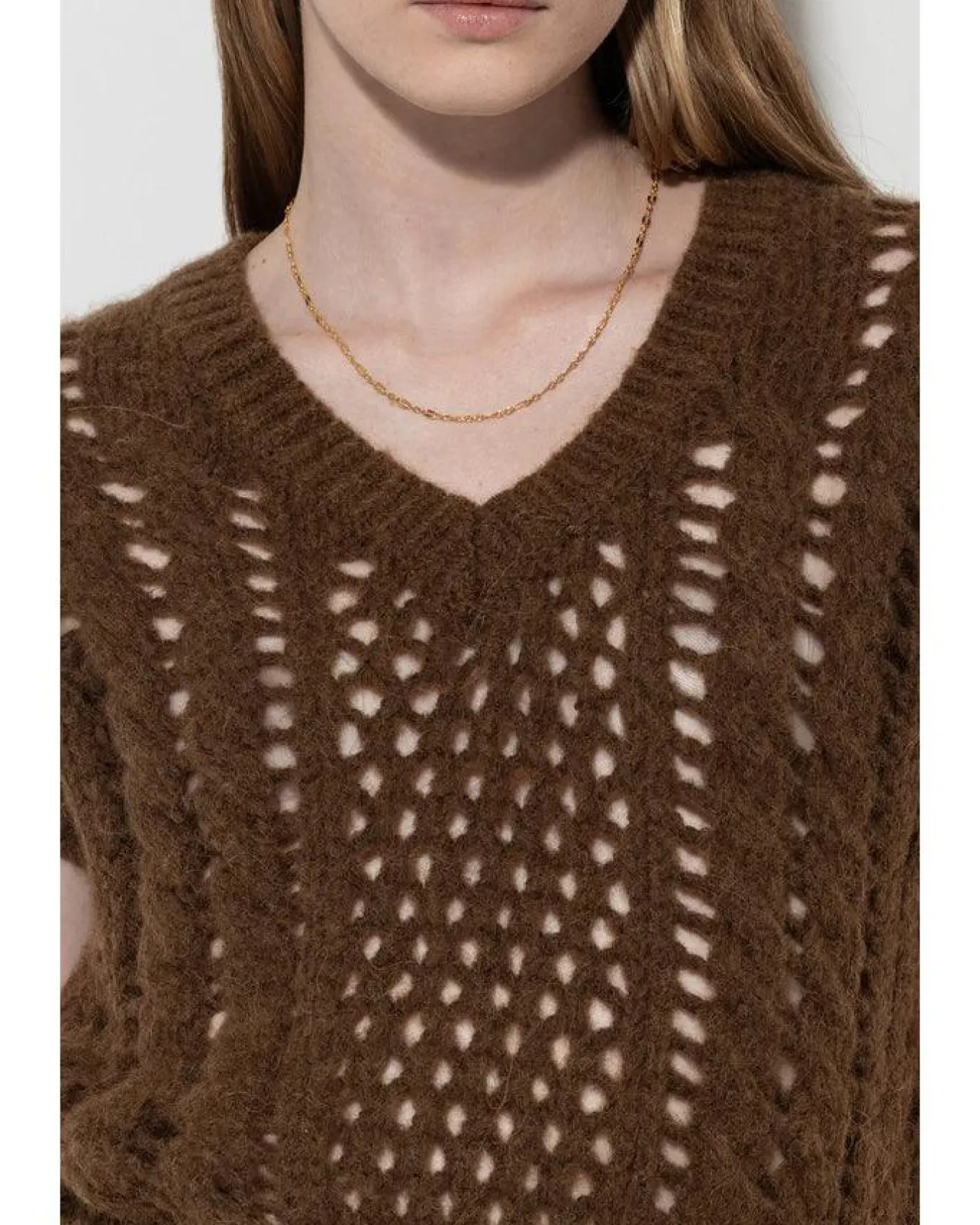 Luisa Cerano Alpaca Chunky Perforated Vest