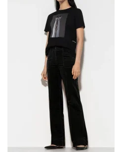 Luisa Cerano Black Velvet Flared Pants