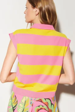 Luisa Cerano Block Stripe Knit Top