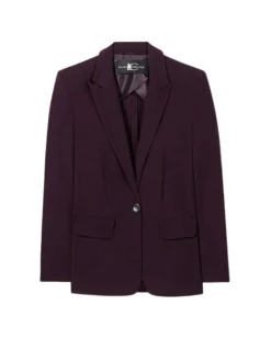 Luisa Cerano Burgundy One Button Blazer