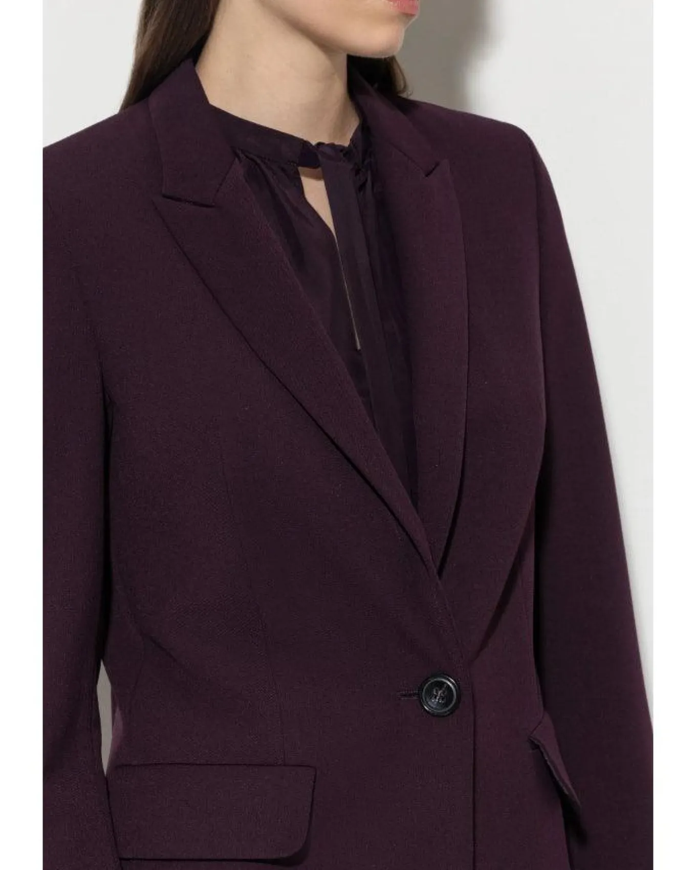 Luisa Cerano Burgundy One Button Blazer