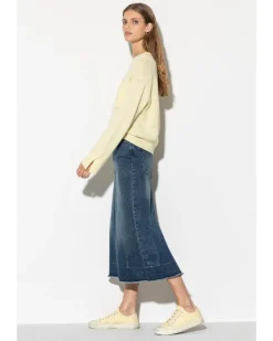 Luisa Cerano Denim Midi Skirt