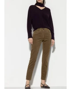 Luisa Cerano High-Stretch Cropped Velvet Pants