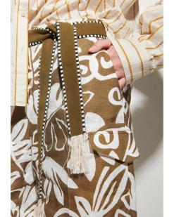 Luisa Cerano Leaf Print Cargo Shorts