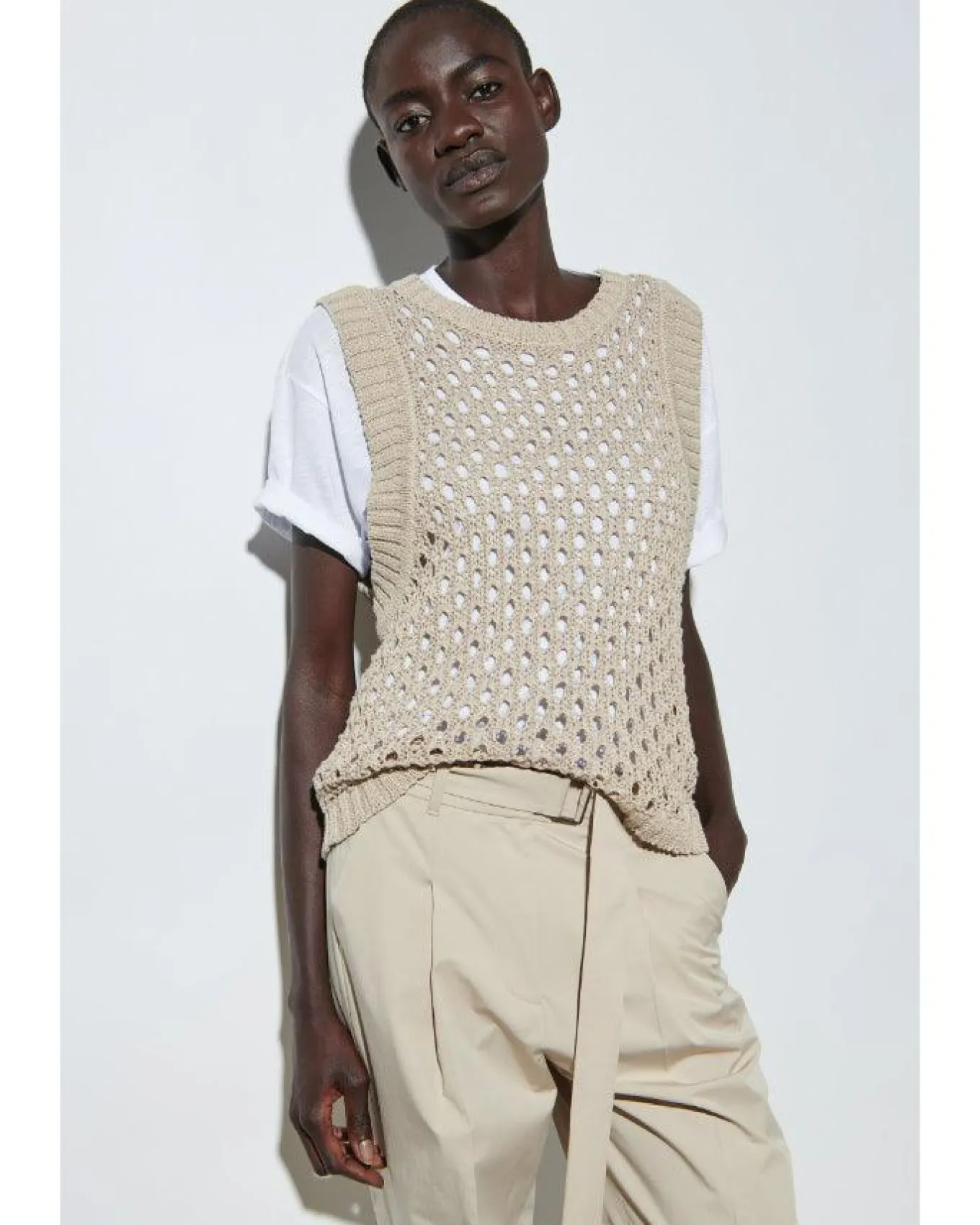 Luisa Cerano Mesh Look Tank Top