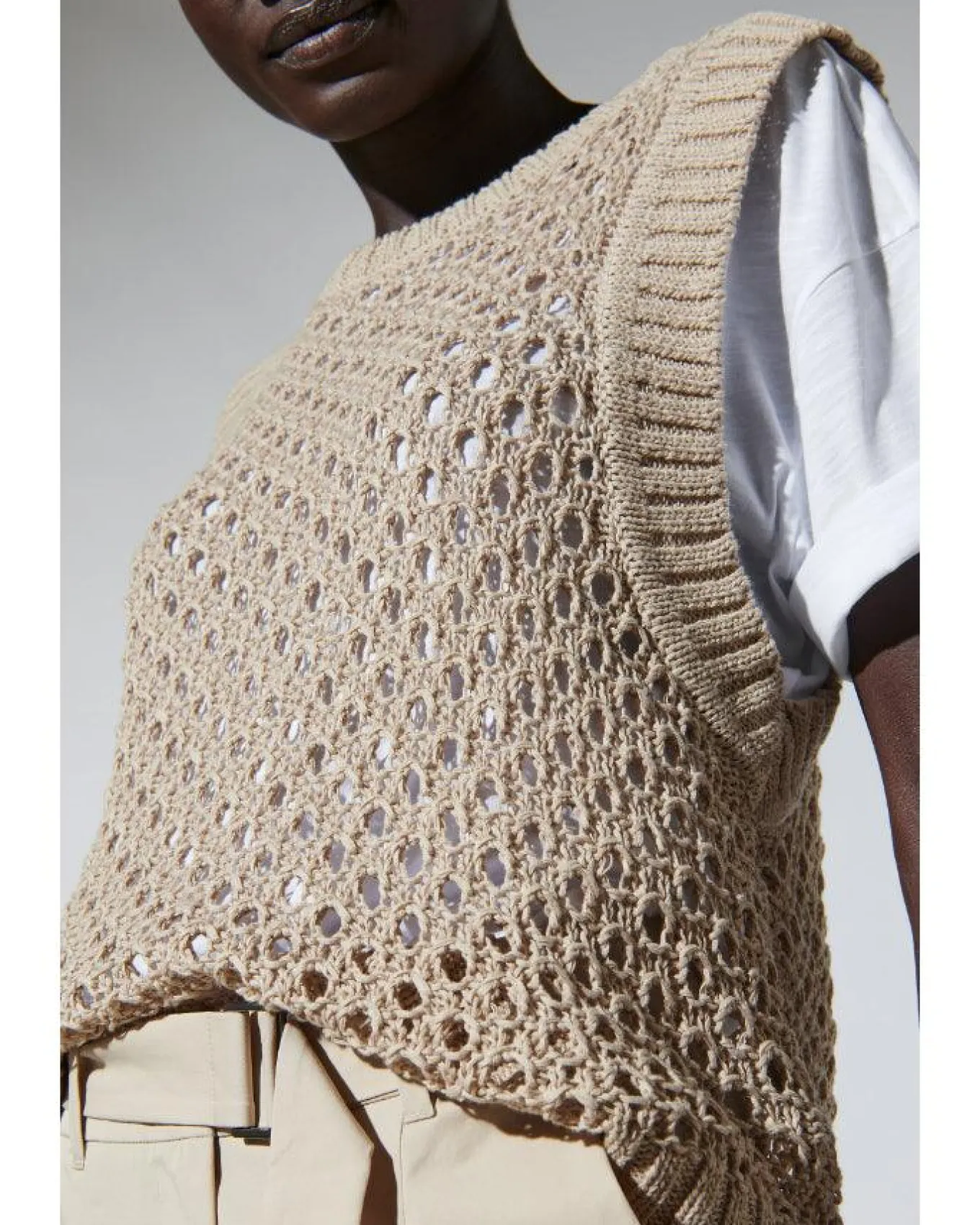 Luisa Cerano Mesh Look Tank Top