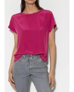 Luisa Cerano Mix Jersey Cap Sleeve Tee