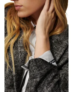 Luisa Cerano Tweed Wool One Button Blazer