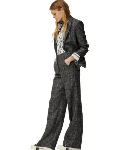 Luisa Cerano Tweed Wool One Button Blazer