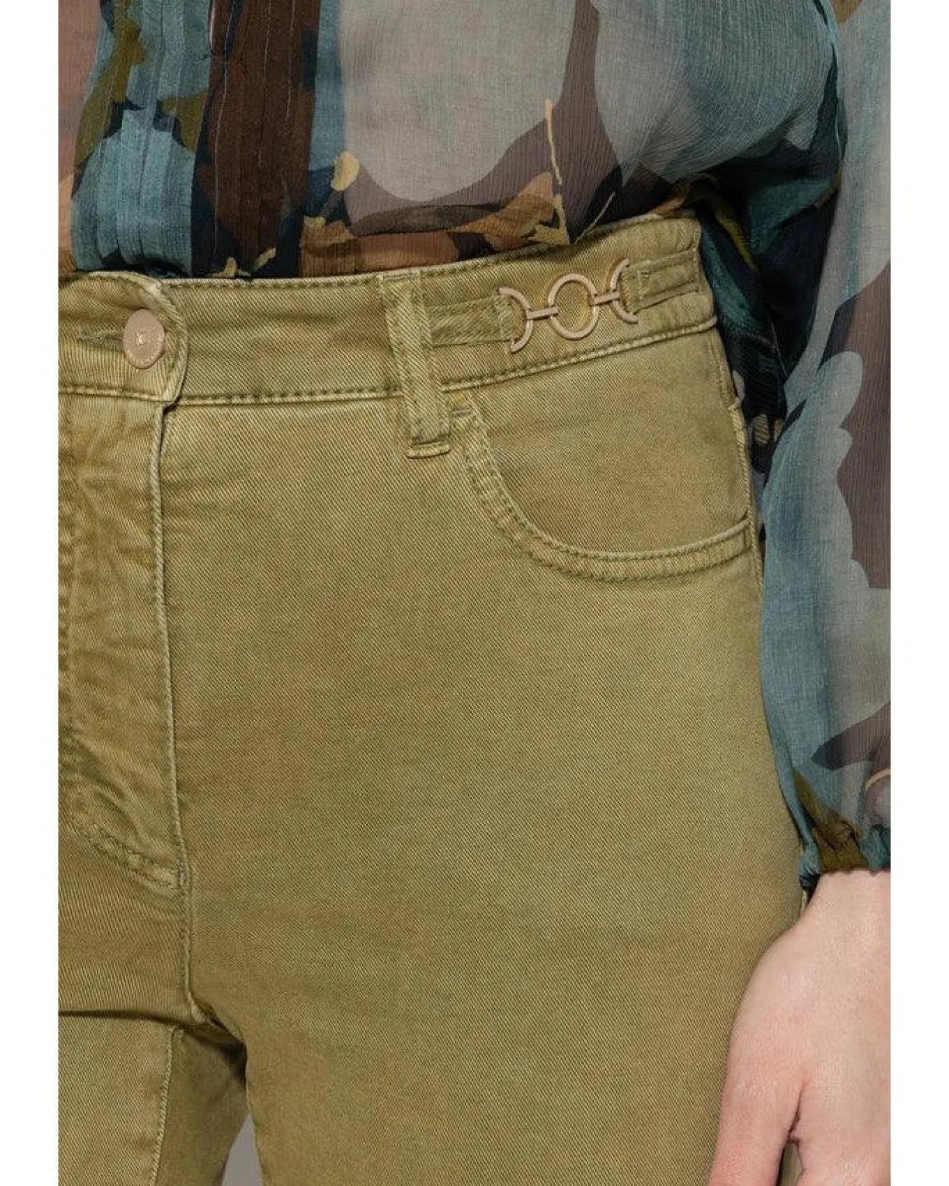 Luisa Cerano Twill Denim Kick Flare Pant