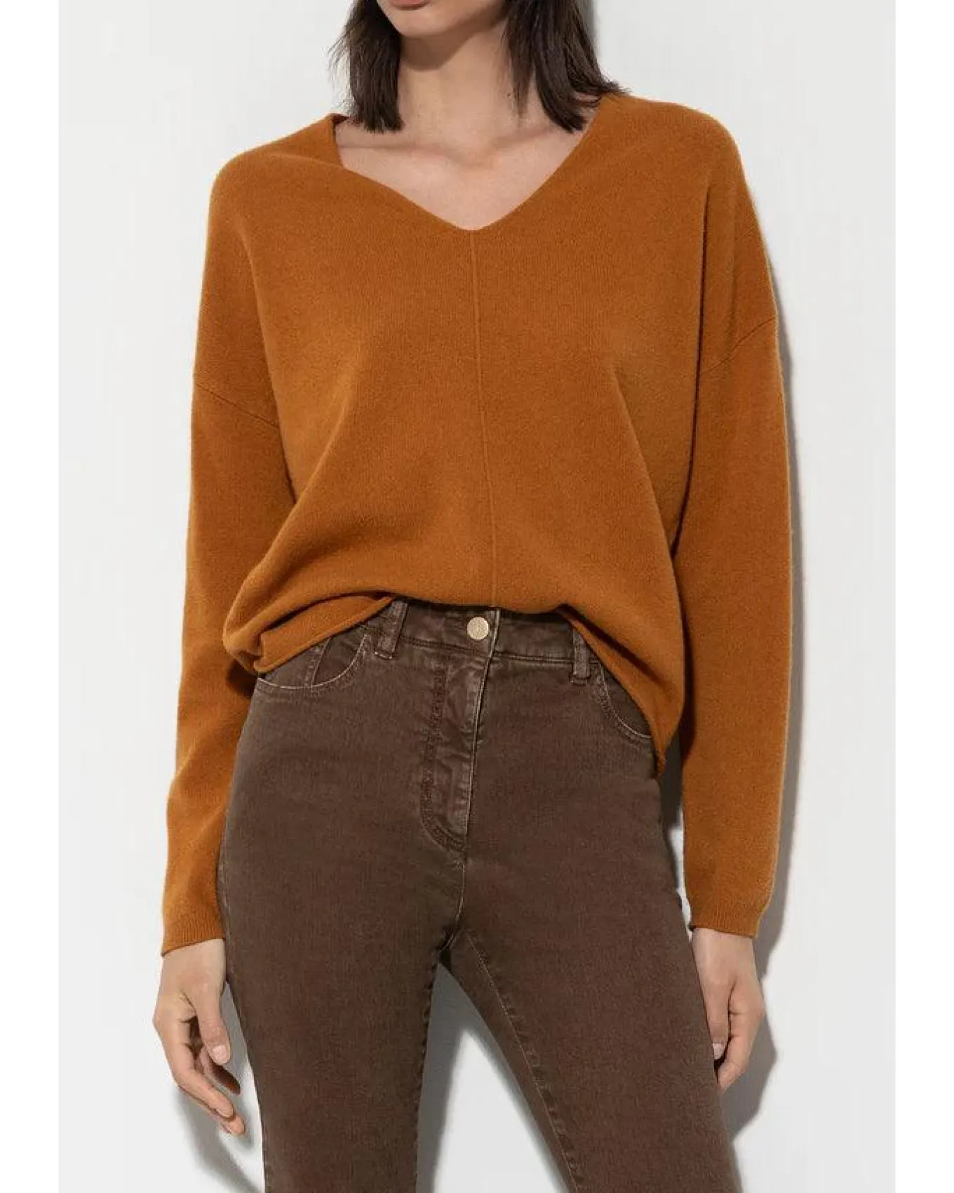 Luisa Cerano V-Neck Cashmere Blend Sweater