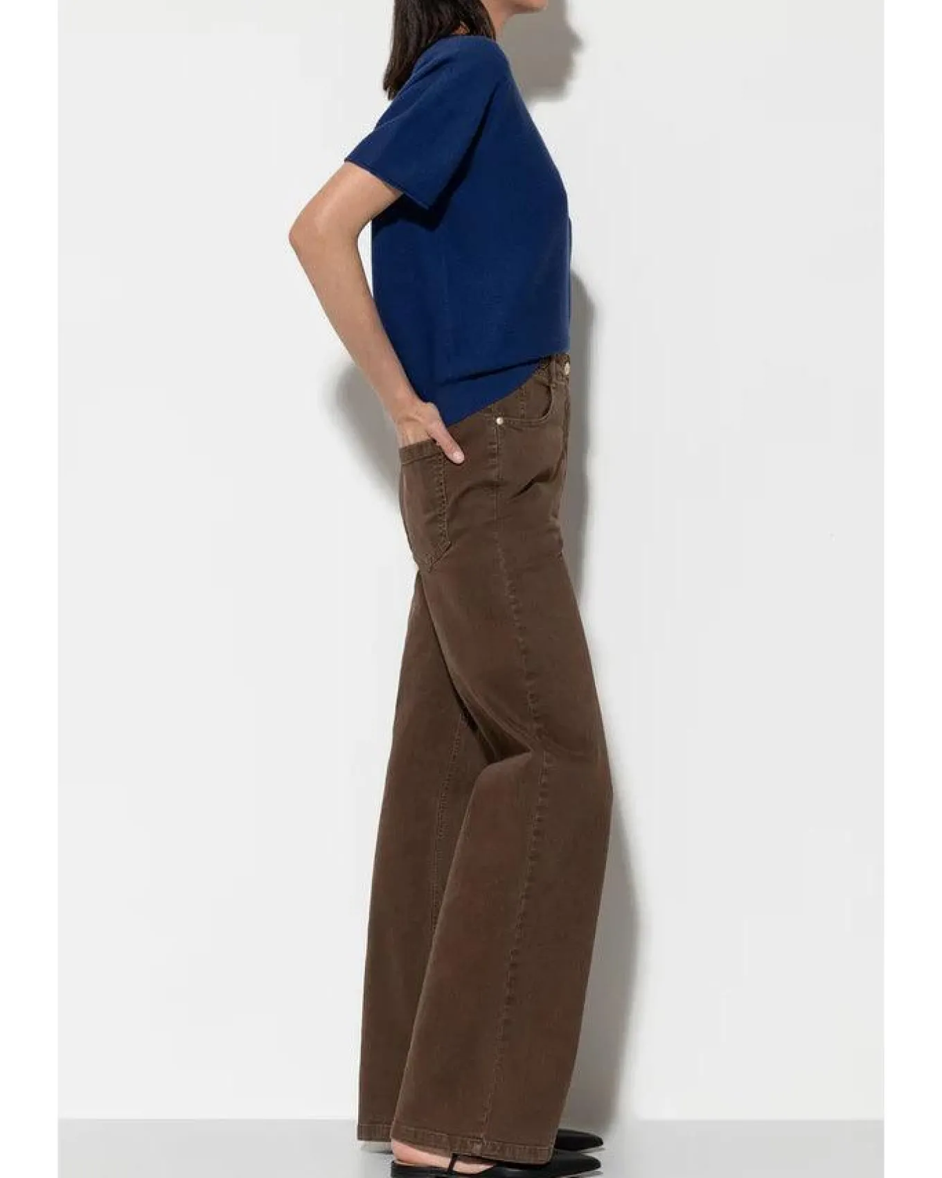 Luisa Cerano Wide Leg Brown Jeans