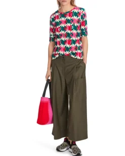 Marc Cain Colorful Print Ribbed Top