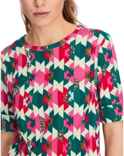 Marc Cain Colorful Print Ribbed Top