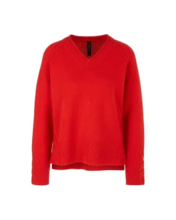 Marc Cain Firey Red Cashmere Blend Pullover