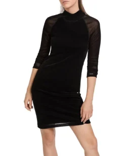 Marc Cain Fitted Mesh High Neck Dress