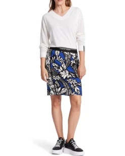 Marc Cain Floral Pattern Mix Mini Skirt