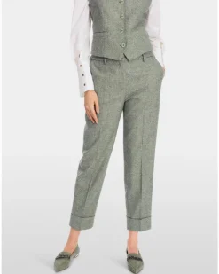 Marc Cain Fordon Herringbone Cuffed Pants