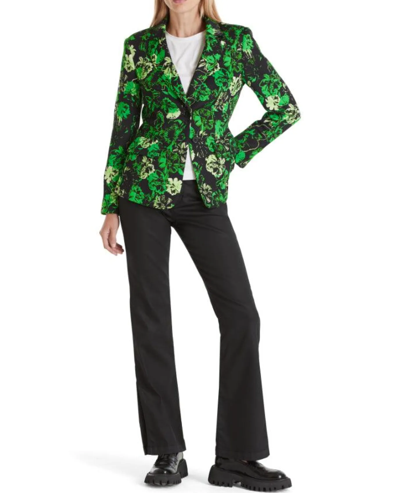 Marc Cain Green Floral Print Blazer