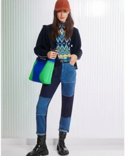 Marc Cain Harlequin Print Turtleneck Tee