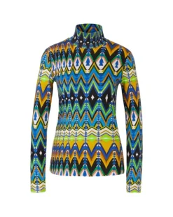 Marc Cain Harlequin Print Turtleneck Tee