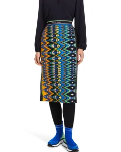 Marc Cain Harlequin Print Scuba Pencil Skirt
