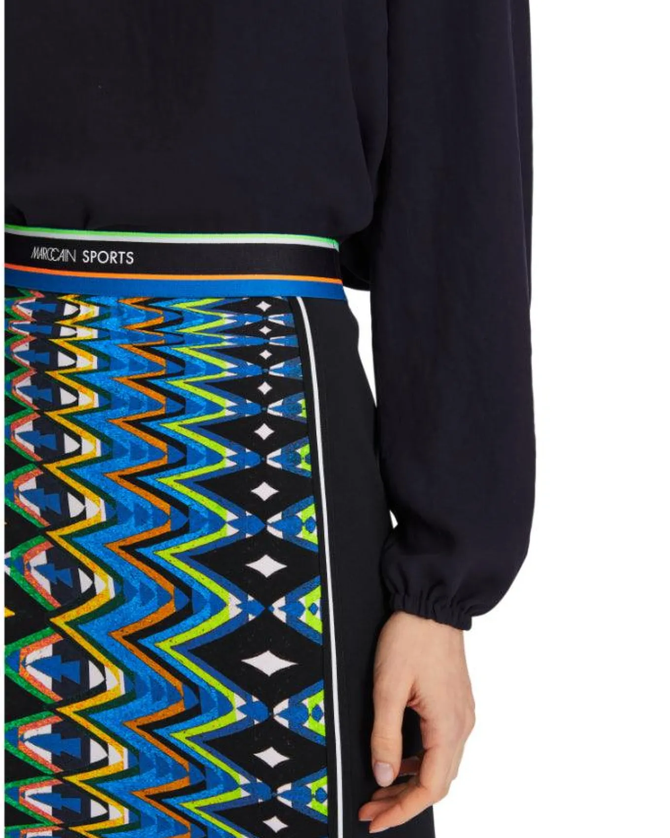 Marc Cain Harlequin Print Scuba Pencil Skirt